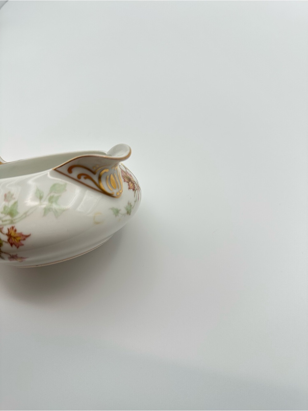 Haviland Limoges Autumn Leaf Creamer & Covered Sugar Bowl Gold Accents - Picture 16 of 16